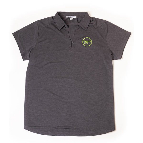 dark grey polo shirt women's