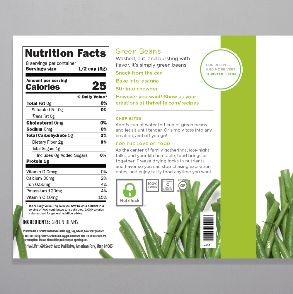 Freeze Dried Green Beans Vegetables