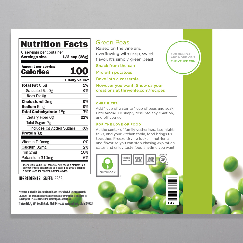 Freeze Dried Green Peas Vegetables