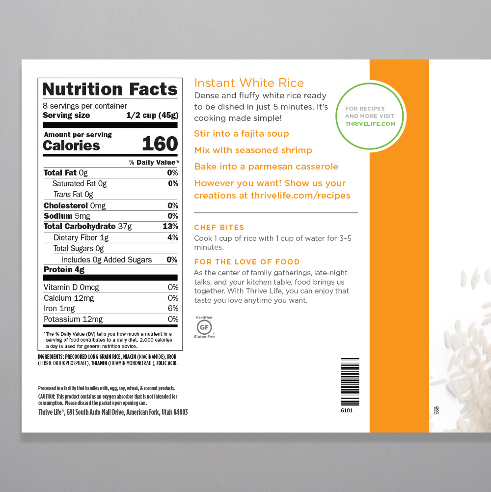 Instant White Rice Grains